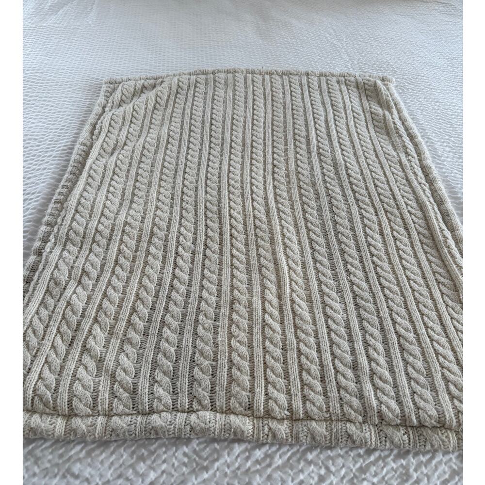 Restoration Hardware Baby and Child Cable Knit Faux Fur Stroller Blanket Leopard